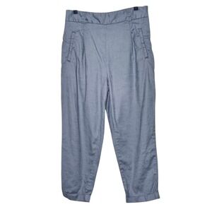 Anthropologie Ett:twa Cropped Pants Women's US 10P Blue Gray High‎ Waist Casual